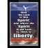 THE SPIRIT OF THE LORD GIVES LIBERTY   Scripture Wall Art   (GWASCEND732)   "25x33"