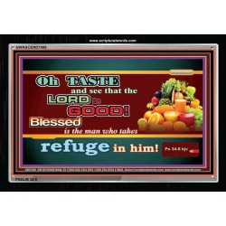 TASTE AND SEE THAT GOD IS GOOD   Large Framed Scriptural Wall Art   (GWASCEND7406)   