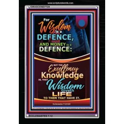 WISDOM A DEFENCE   Bible Verses Framed for Home   (GWASCEND7729)   "25x33"