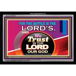 THE BATTLE IS THE LORDS   contemporary Christian Art Frame   (GWASCEND7867)   