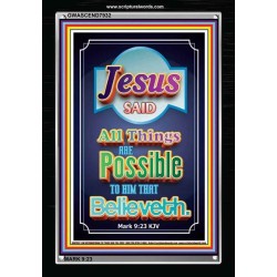 ALL THINGS ARE POSSIBLE   Bible Verses Wall Art Acrylic Glass Frame   (GWASCEND7932)   