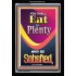 YOU SHALL EAT IN PLENTY   Inspirational Bible Verse Framed   (GWASCEND8030)   "25x33"