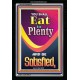 YOU SHALL EAT IN PLENTY   Inspirational Bible Verse Framed   (GWASCEND8030)   