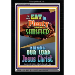 YOU SHALL EAT IN PLENTY   Bible Verses Frame for Home   (GWASCEND8038)   "25x33"