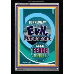 TURN AWAY FROM EVIL   Encouraging Bible Verses Framed   (GWASCEND8082)   "25x33"