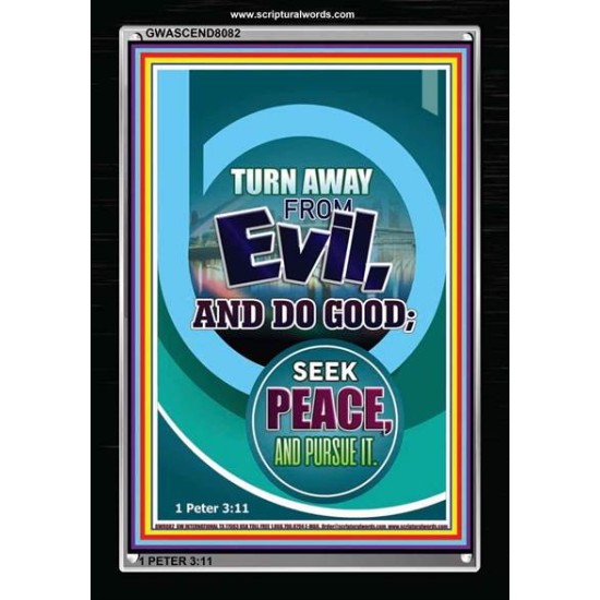 TURN AWAY FROM EVIL   Encouraging Bible Verses Framed   (GWASCEND8082)   