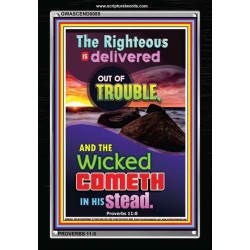 THE RIGHTEOUS IS DELIVERED   Encouraging Bible Verse Frame   (GWASCEND8085)   