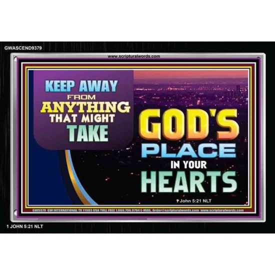 WHAT IS GOD'S PLACE IN YOUR HEART   Large Framed Scripture Wall Art   (GWASCEND9379)   
