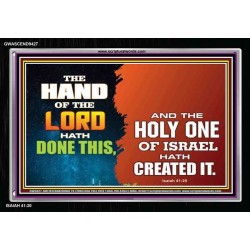THE HAND OF THE LORD HATH DONE THIS   Scripture Framed Signs   (GWASCEND9427)   