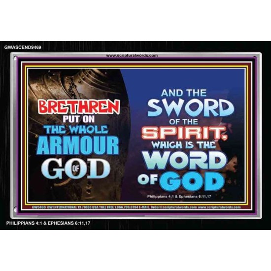 THE WHOLE ARMOUR OF GOD   Modern Christian Wall Dcor Frame   (GWASCEND9469)   
