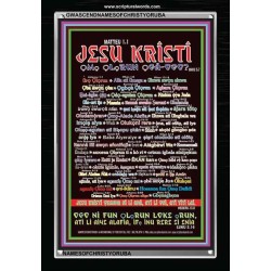 NAMES OF JESUS CHRIST WITH BIBLE VERSES IN YORUBA LANGUAGE {Oruko Jesu Kristi}   Frame Wall Art   (GWASCENDNAMESOFCHRISTYORUBA)   "25x33"