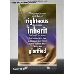 THE RIGHTEOUS SHALL INHERIT THE LAND   Scripture Wooden Frame   (GWBREAKTHROUGH069)   