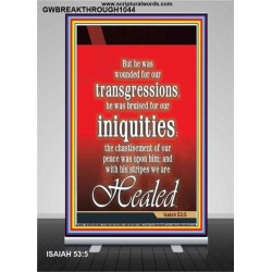 WOUNDED FOR OUR TRANSGRESSIONS   Acrylic Glass Framed Bible Verse   (GWBREAKTHROUGH1044)   