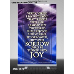 YOUR SORROW SHALL BE TURNED INTO JOY   Framed Scripture Art   (GWBREAKTHROUGH1309)   