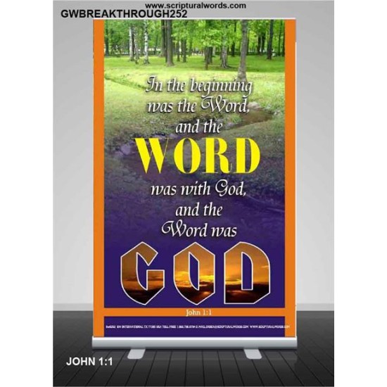 THE WORD WAS GOD   Inspirational Wall Art Wooden Frame   (GWBREAKTHROUGH252)   