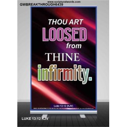 THOU ART LOOSED FROM THINE INFIRMITY   Large Framed Scripture Wall Art   (GWBREAKTHROUGH6439)   