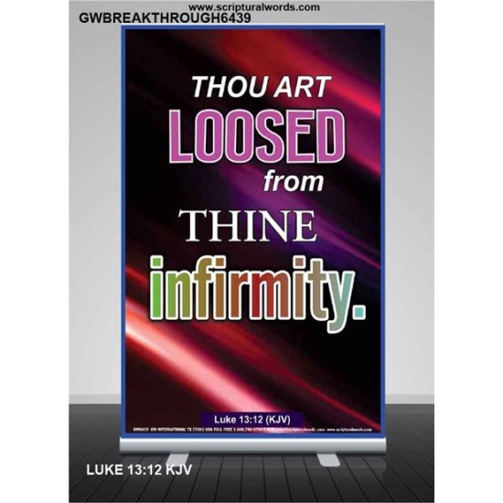 THOU ART LOOSED FROM THINE INFIRMITY   Large Framed Scripture Wall Art   (GWBREAKTHROUGH6439)   