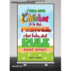 AND BABES SHALL RULE   Contemporary Christian Wall Art Frame   (GWBREAKTHROUGH6856)   