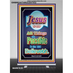 ALL THINGS ARE POSSIBLE   Bible Verses Wall Art Acrylic Glass Frame   (GWBREAKTHROUGH7932)   