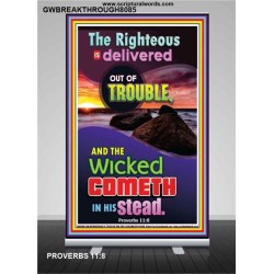 THE RIGHTEOUS IS DELIVERED   Encouraging Bible Verse Frame   (GWBREAKTHROUGH8085)   