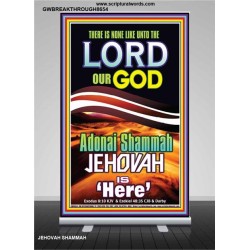 ADONAI JEHOVAH SHAMMAH GOD IS HERE   Framed Hallway Wall Decoration   (GWBREAKTHROUGH8654)   