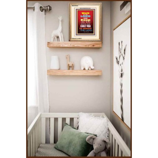 WAIT ON THE LORD   Bible Verses Wall Art Acrylic Glass Frame   (GWCOV6535)   