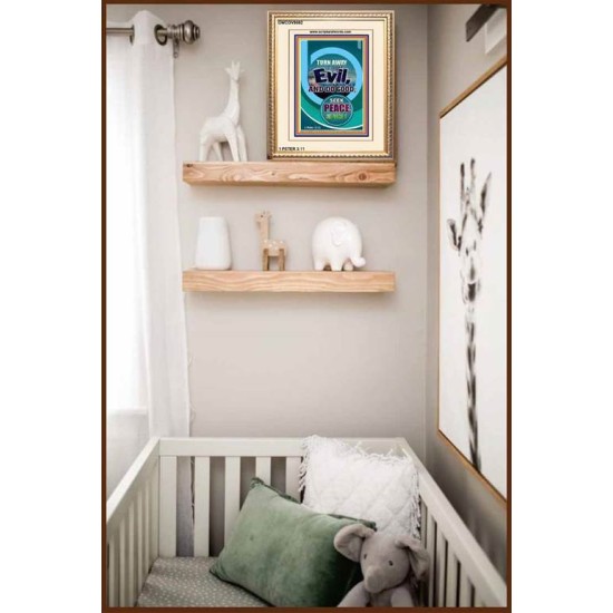 TURN AWAY FROM EVIL   Encouraging Bible Verses Framed   (GWCOV8082)   