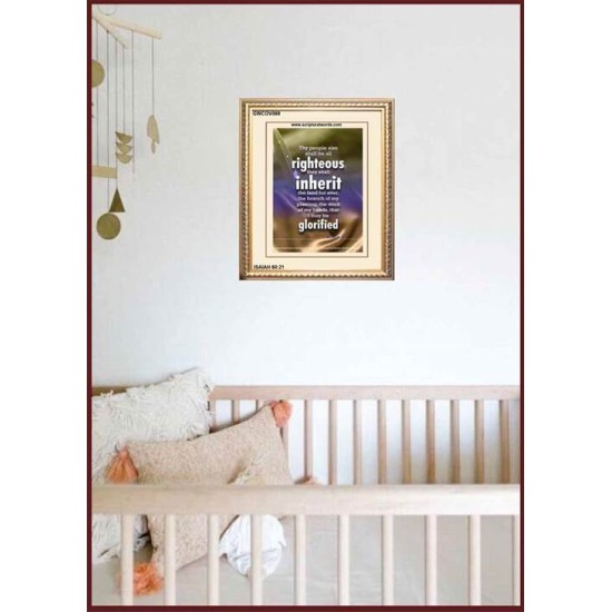 THE RIGHTEOUS SHALL INHERIT THE LAND   Scripture Wooden Frame   (GWCOV069)   
