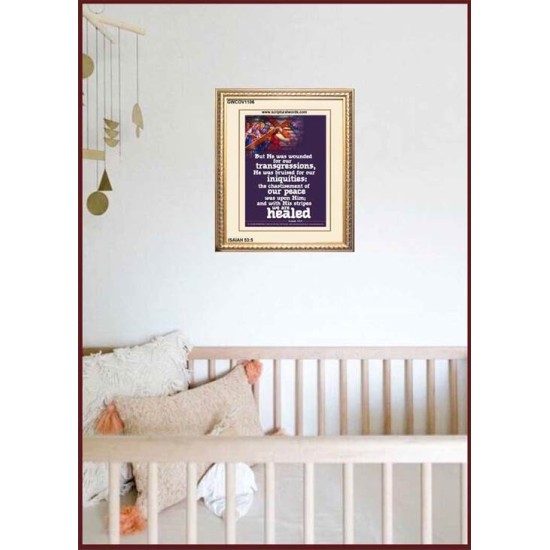 WOUNDED FOR OUR TRANSGRESSIONS   Inspiration Wall Art Frame   (GWCOV1106)   