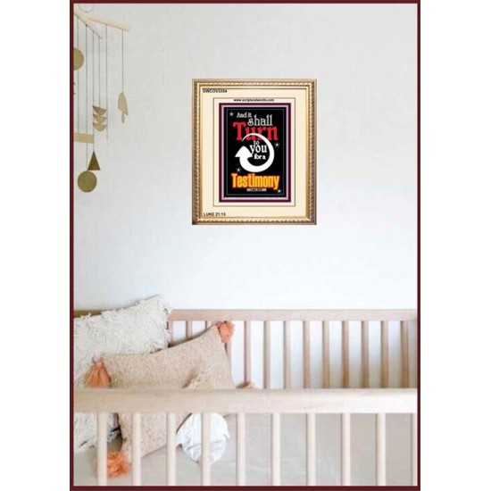 TURN TO YOU FOR A TESTIMONY   Framed Lobby Wall Decoration   (GWCOV3354)   