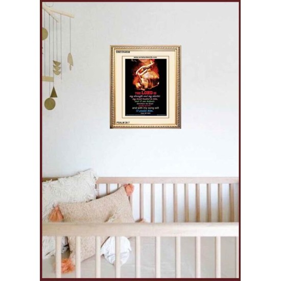 WITH MY SONG WILL I PRAISE HIM   Framed Sitting Room Wall Decoration   (GWCOV4538)   