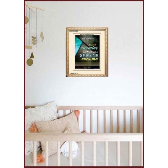 WRONGFULLY REJOICE OVER ME   Acrylic Glass Frame Scripture Art   (GWCOV4555)   