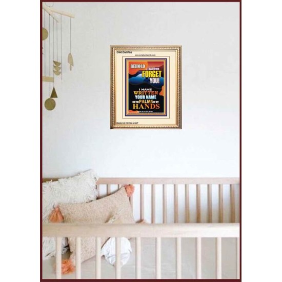 YOUR NAME WRITTEN  IN GODS PALMS   Bible Verse Frame for Home Online   (GWCOV8708)   