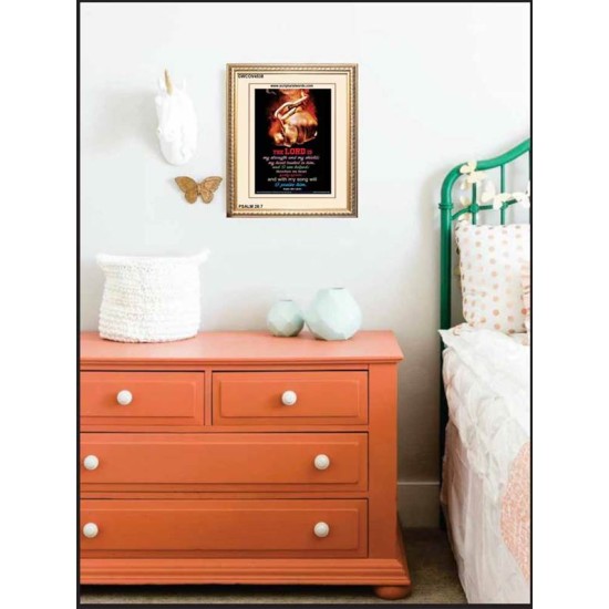 WITH MY SONG WILL I PRAISE HIM   Framed Sitting Room Wall Decoration   (GWCOV4538)   