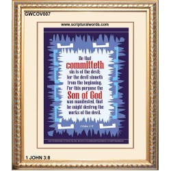 THE SON OF GOD WAS MANIFESTED   Bible Verses Framed Art   (GWCOV007)   