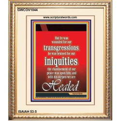 WOUNDED FOR OUR TRANSGRESSIONS   Acrylic Glass Framed Bible Verse   (GWCOV1044)   