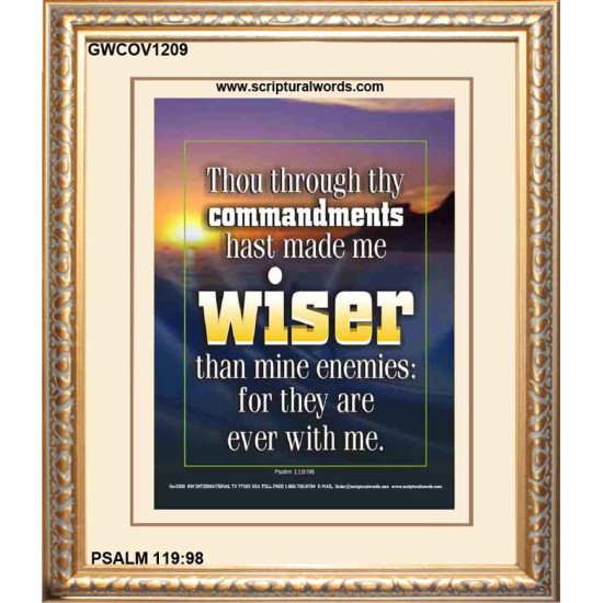 THY COMMANDMENTS HAST MADE ME WISER    Contemporary Christian Art Acrylic Glass Frame   (GWCOV1209)   