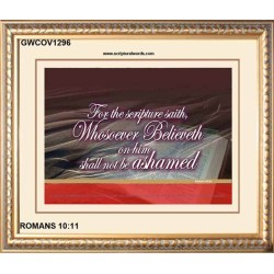 WHOSOEVER BELIEVETH   Custom Framed Scriptural ArtWork   (GWCOV1296)   "23X18"