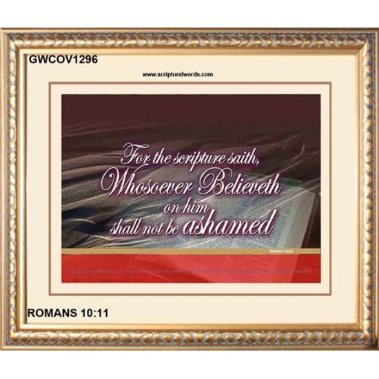 WHOSOEVER BELIEVETH   Custom Framed Scriptural ArtWork   (GWCOV1296)   