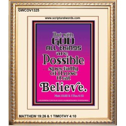 WITH ALL GOD ALL THINGS ARE POSSIBLE   Modern Christian Wall Dcor Frame   (GWCOV1325)   