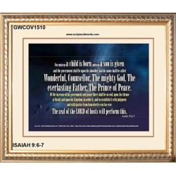 WONDERFUL, COUNSELLOR   Custom Framed Bible Verses   (GWCOV1510)   "23X18"