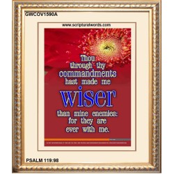 WISER THAN MINE ENEMIES   Scriptural Portrait Wooden Frame   (GWCOV1590A)   