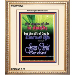 WAGES OF SIN IS DEATH   Christian Paintings Acrylic Glass Frame   (GWCOV1640)   "18x23"