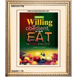 WILLING AND OBEDIENT   Christian Paintings Frame   (GWCOV1758)   