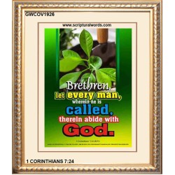 ABIDE WITH GOD   Large Frame Scripture Wall Art   (GWCOV1926)   