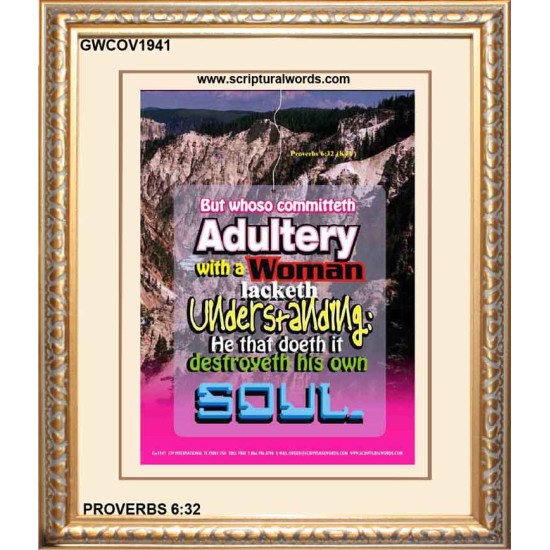 ADULTERY WITH A WOMAN   Large Frame Scripture Wall Art   (GWCOV1941)   