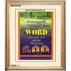 THE WORD WAS GOD   Inspirational Wall Art Wooden Frame   (GWCOV252)   