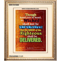 THE RIGHTEOUS SHALL BE DELIVERED   Modern Christian Wall Dcor Frame   (GWCOV3065)   