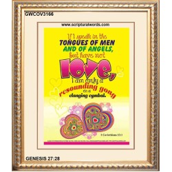 TONGUES OF MEN   Frame Bible Verse   (GWCOV3166)   