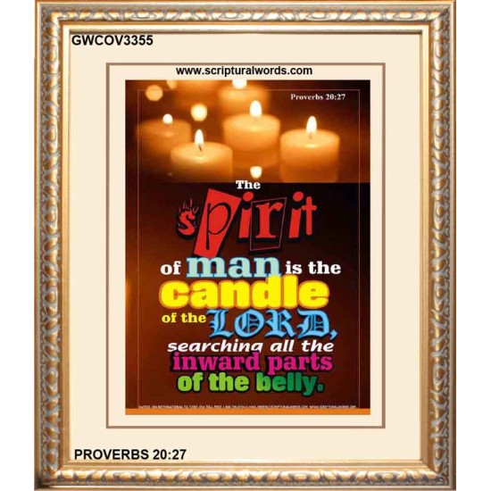 THE SPIRIT OF MAN IS THE CANDLE OF THE LORD   Framed Hallway Wall Decoration   (GWCOV3355)   